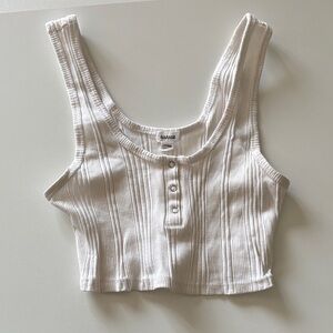 Garage Women's Cream Ribbed Crop Top